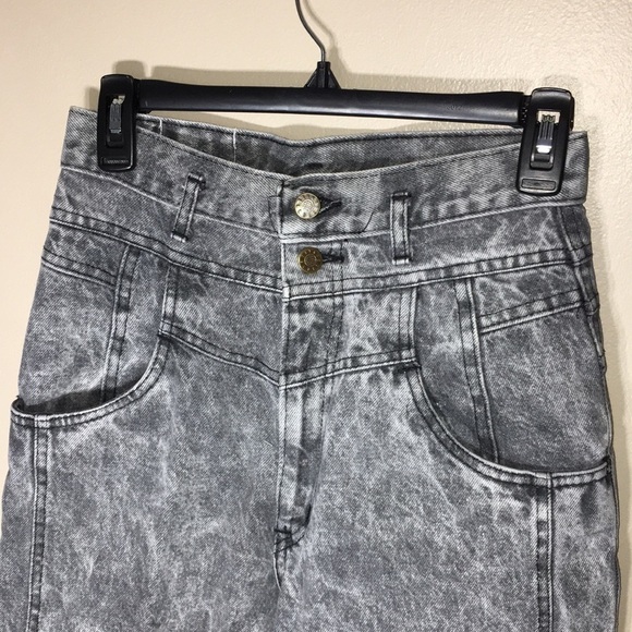 Sunset blues acid wash vintage black jeans size 11 tapered bottoms​​​ - Picture 5 of 8